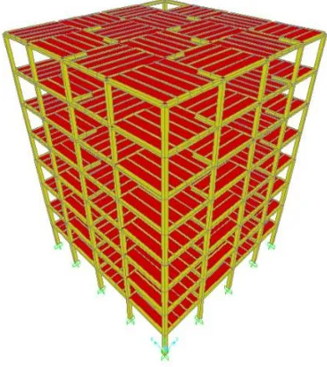 Fig. 1. Typical plan of 7-story prototype building 