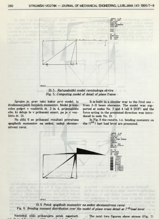 Fig. 5. Computing model of detail of plane frame