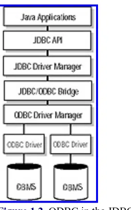 Figure 1.2   ODBC in the JDBC model.