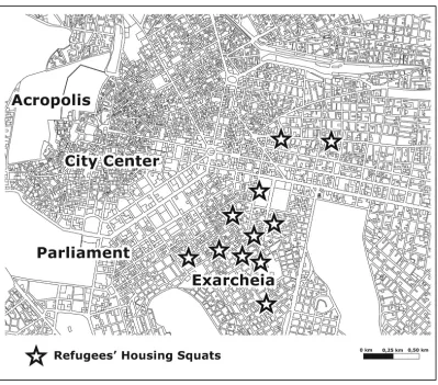 Figure 2. Housing Squats for Refugees in Athens (source: the author) 