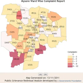 Figure 2. Map of complaints reported on 13/11/2011 