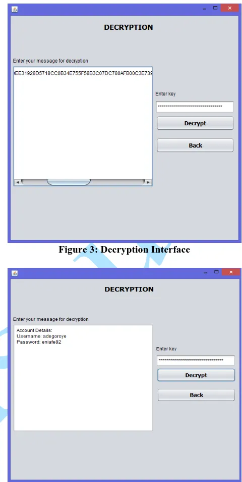 Figure 3: Decryption Interface  