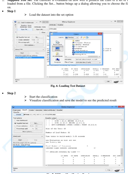 Fig. 7: BFTree Classification Panel 