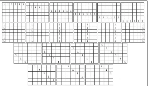 Fig. 3 Samples of some directional templates showing 0◦, 90◦, and 45◦ orientations