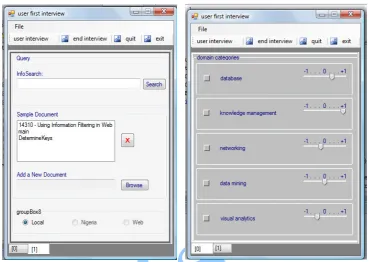 Figure 3.3. User Profile containing the user’s information need 