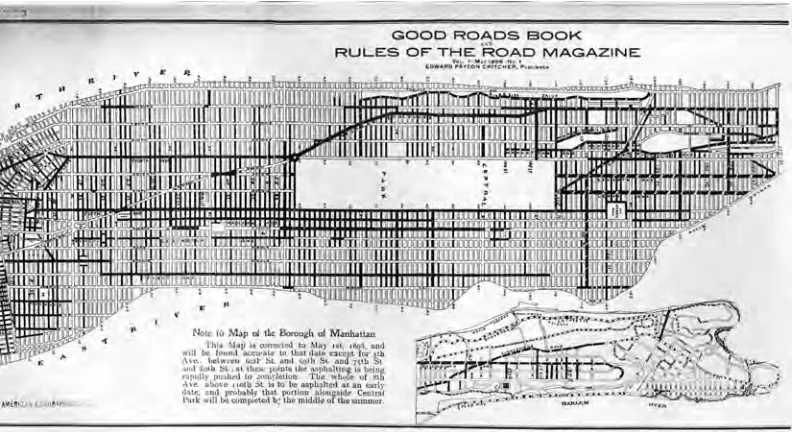 Figure 8  Good Roads map of Manhattan, 1898. From the American Geographical Society Library, University of Wisconsin-Milwaukee Libraries (862.1 New York City D-1898)