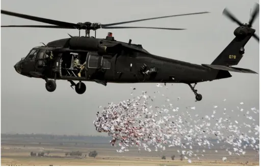 Figure 11. UH-60 PSYOP leaflet drop near Hawijah in Iraq – 06 March 2008