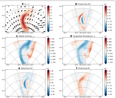 Fig. 5 As in Fig. 2 for an intense high-latitude normal polarity flux patch (HN) in dynamo model 6 (lower polygon in Fig