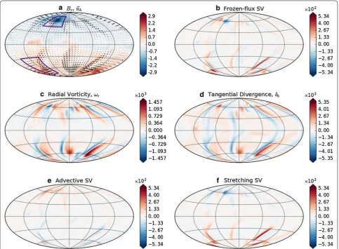 Fig. 1 Snapshot from dynamo model 4: statistics for this snapshot are: St/Addenote the zoom-in zones shown in Figs