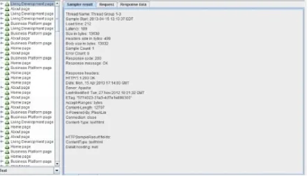 table view of results. It gives you a summary report arranged by pages (as table rows).