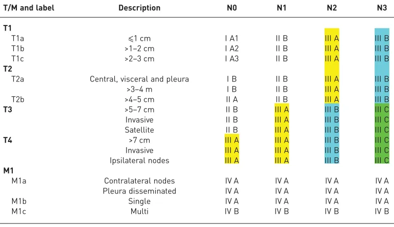 TABLE 1 The TNM staging system, version 8, demonstrating the heterogeneity of stage III