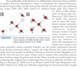 Fig . 8 .3; Huang et al ., 2009), new X-ray Raman-based XAFS data (Bergmann et al ., 2007; Nilsson et al ., 2010); new XES data supporting two structural motifs in liquid
