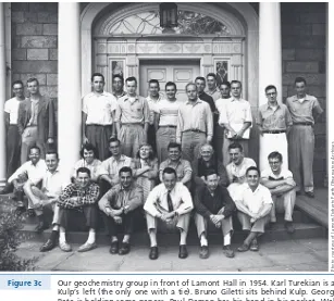Figure 3c Our geochemistry group in front of Lamont Hall in 1954. Karl Turekian is at 