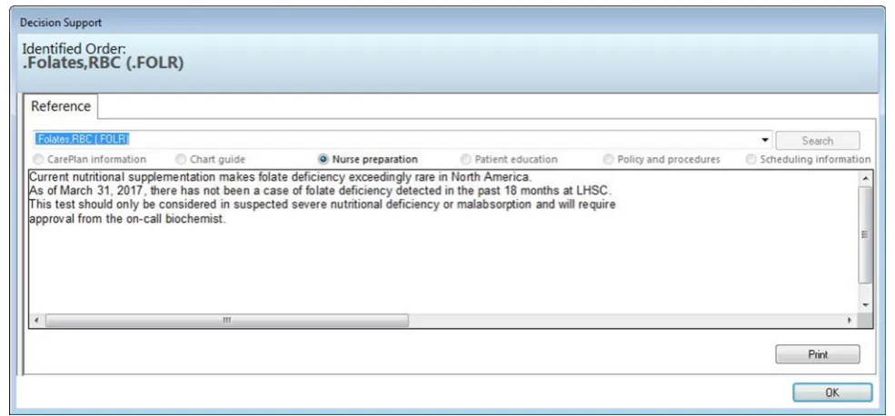 Figure 1 The pop-up window introduced to the computerised physician order entry system.