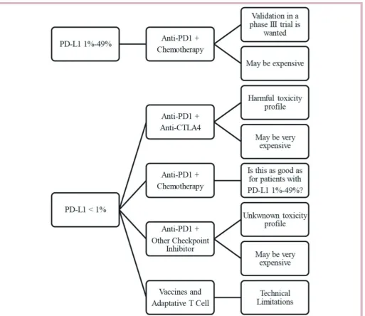 Figure 2 Hypothetical options for the first-line treatment of non-small cell lung cancer for patients with programmed death receptor ligand-1 (PD-L1)<50%