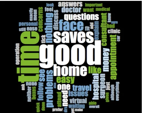Figure 1 Word cloud of free text responses from patient questionnaire.