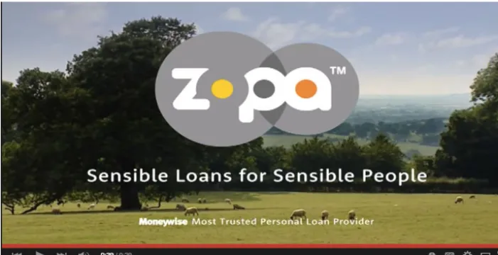 Figure 3: Sensible and Trusted. "Zopa Lambs - 2013 TV Advert," copyright Zopa 2013, source https://youtu.be/FhvI8x1kH38 