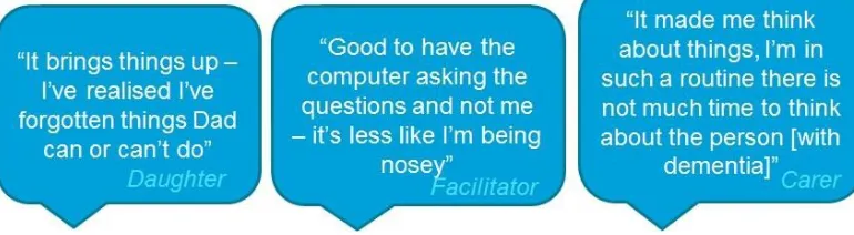 Figure 5: Some feedback from carers and facilitators.