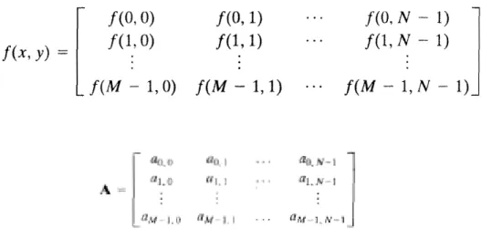 Figure 5.3 Intensity of each point(pixels) speared in Matrix format 