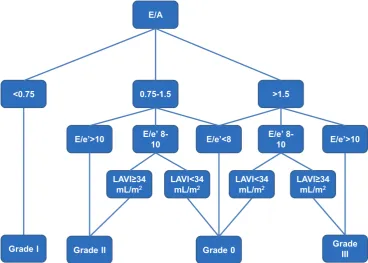 Figure 1 Method of assessment of grade of diastolic dysfunction in ECHO-SOL.30 ECHO-SOL, Echocardiographic Study of Latinos; LAVI, left atrial volume index.