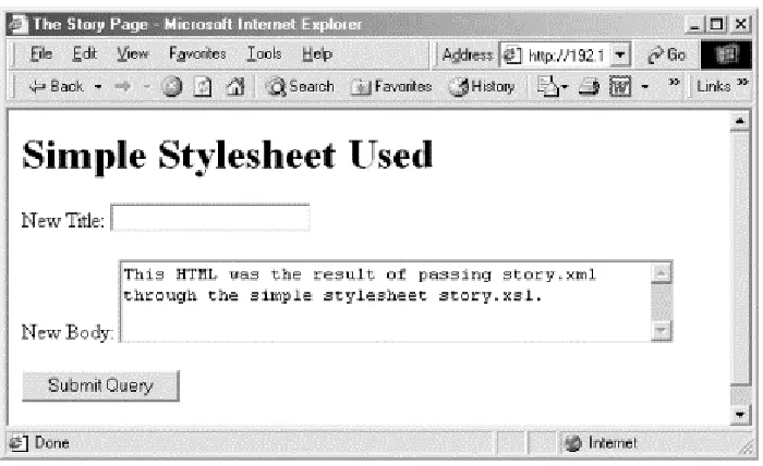 Figure 6-4. Editing the XML inside a web browser 