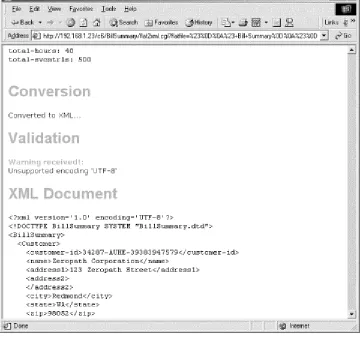 Figure 7-4. A run of flat2xml.cgi with excessive validation errors 
