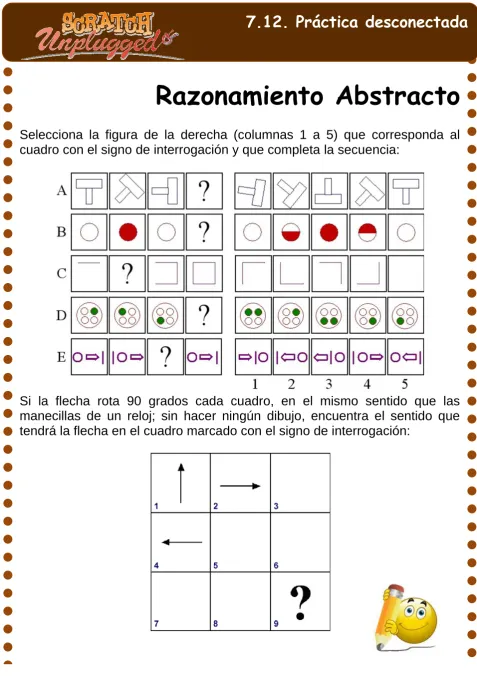 cuadro con el signo de interrogación y que completa la secuencia:  