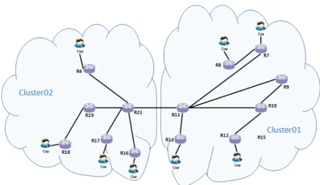Fig. 3.  Clustered network 