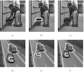 Figure 13: Example of track management issues: splitting of one object into two objects (ﬁrst row) an merging of two objects into onesemantic partition (second row)