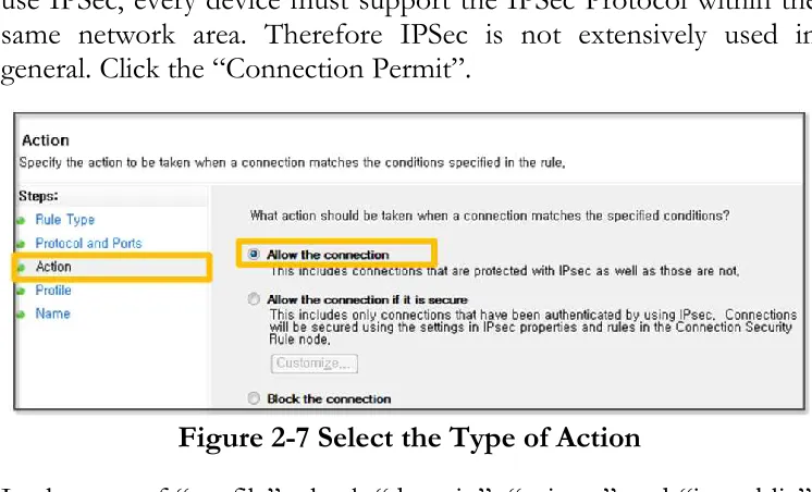 Figure 2-7 Select the Type of Action 