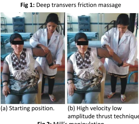 Fig 1: Deep transvers friction massage 