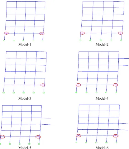 Fig. 5: Formation of hinges in beams for different models.  
