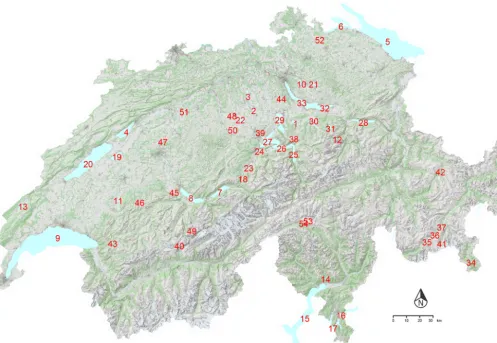 Figure 2. Illustration of the interactive map displayed on the home page of the online platform: https://simstrat.eawag.ch (last access:29 August 2019)