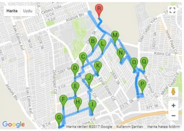 Figure 13: The illustration of the best route for Cebeci District 