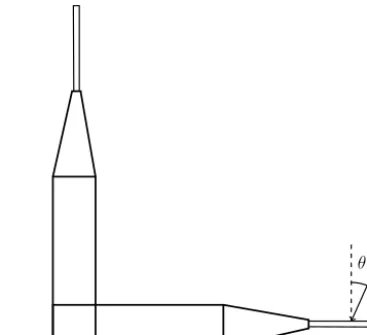 Figure 1. Wind sensor design. The hot ﬁlms were mounted at theend of two separate holders, which were set perpendicular to eachother (Davey et al., 1973).