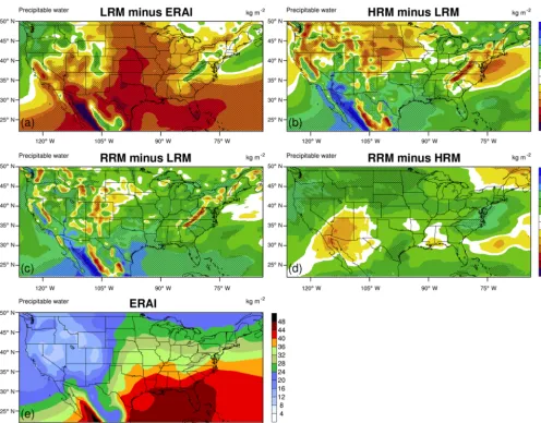 Figure 6. Same as Fig. 4, but for total precipitable water (TMQ, unit: kg m−2) in JJA.