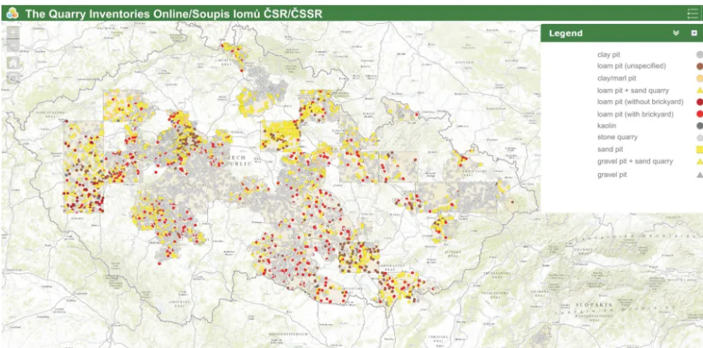 Figure 4. Screenshot of “the Quarry Inventories Online” web map application.