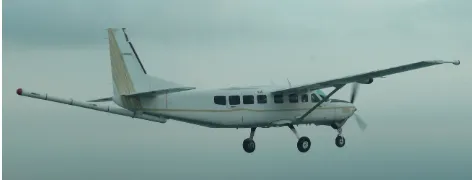 Figure 1. Example of the C208B model geophysical acquisitionaircraft (source: E. Camara, author private collection, Septem-ber 2014).