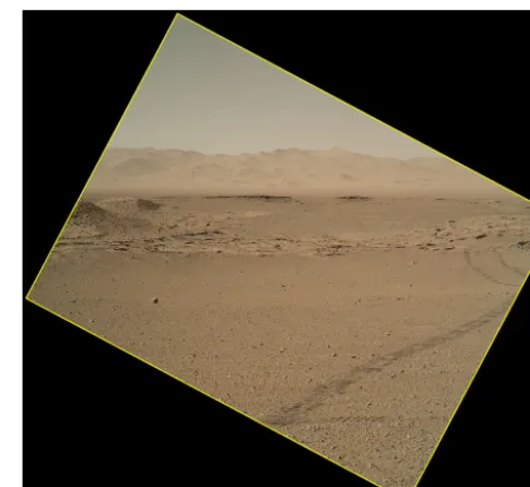 Figure 9. Example of MAHLI’s view of the landscape acquired onsol 634 (19 May 2014) when the robotic arm was in a stowed posi-tion