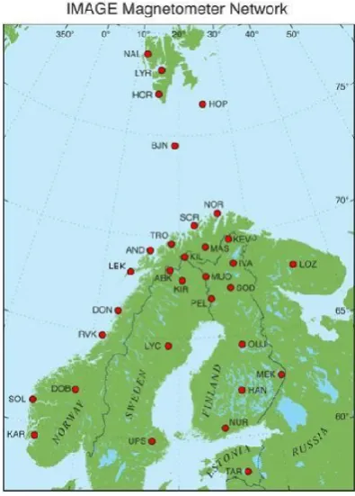 Fig. 1. Map of the IMAGE magnetometer stations.