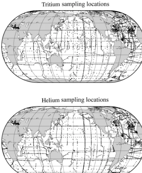 Figure 3. Tritium and helium sample locations.
