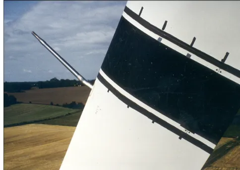 Figure 1. Five-hole pitot tube mounted on the blade of a 95 kWTellus turbine at Risø in 1995.