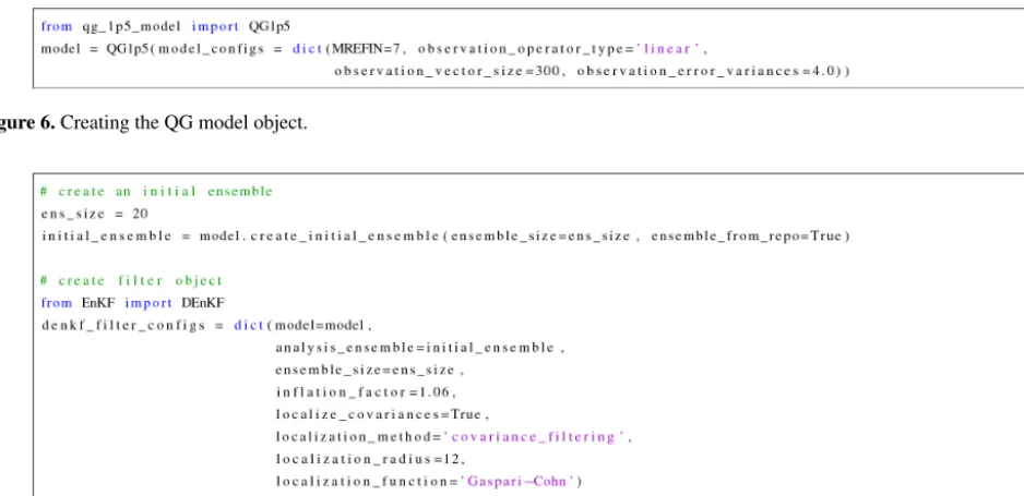 Figure 6. Creating the QG model object.