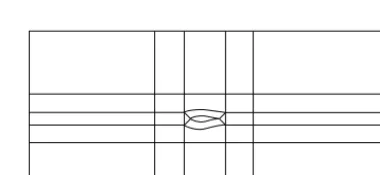 Figure 10. Form ﬁnding of the membrane blade. Undeformed and deformed geometry from top and front views.