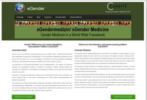Fig. 1 Front page eGender platform