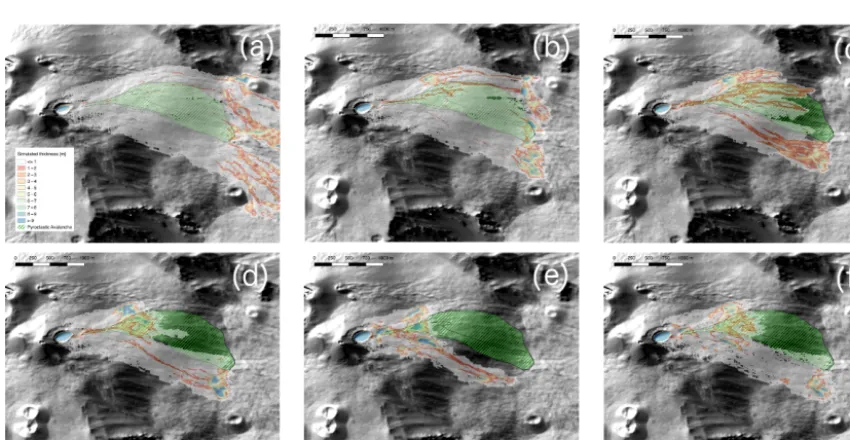 Figure 6. Map of the avalanche deposit from the February 2014 pyroclastic avalanche and the lava ﬂow.