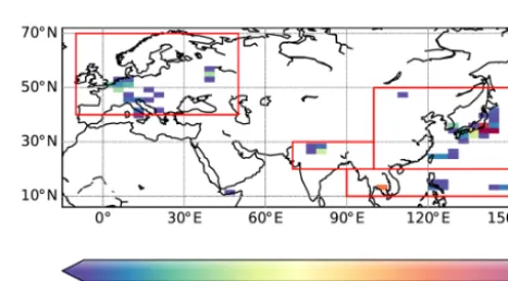 Figure 1. CO2 sampling locations. Red dots denote the subset of the assimilated site locations that are used here