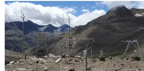 Figure 11. The Vernagtbach AWS in July 2017 (2640 m a.s.l.,46.85663◦ N, 10.82857◦ E), view to the southeast