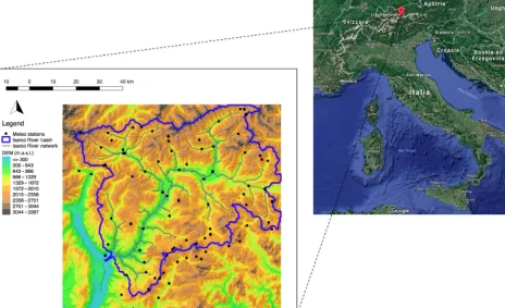 Figure 5. Geo-location of study area and position of meteorological stations.