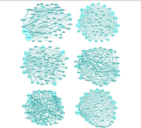 Fig. 4 The co-expression networks are visualized for six different subtypes of human malignant melanoma tumor